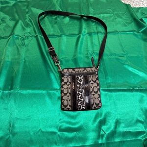 Stylish coach monogram Black and Gray Crossbody Bag